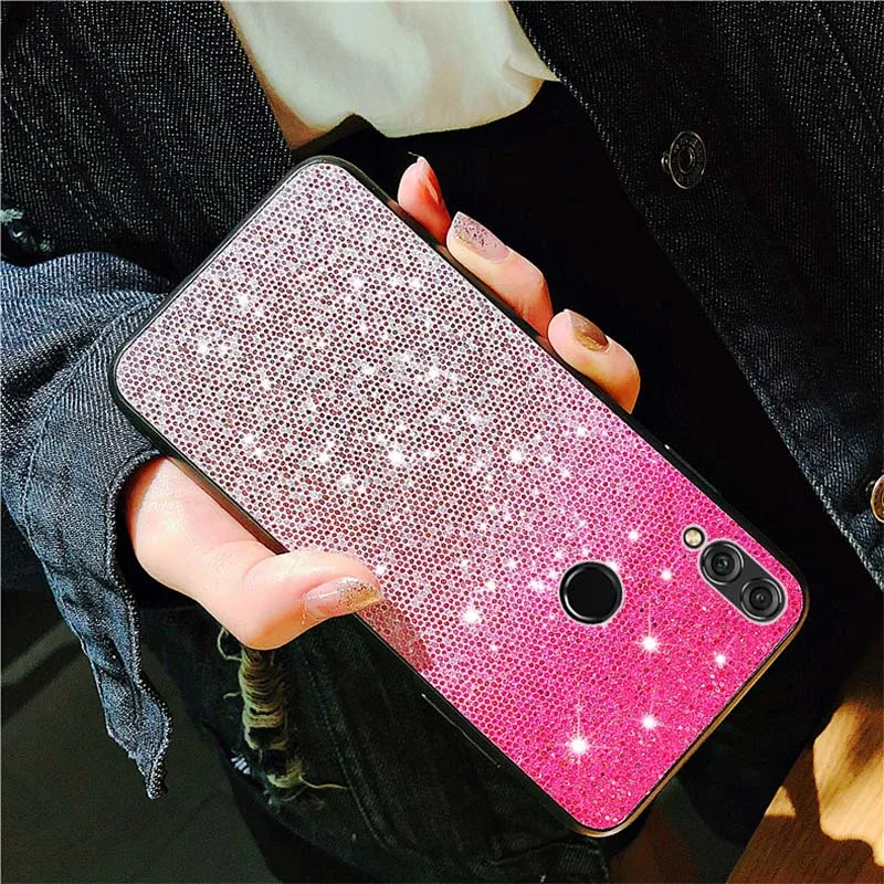 Чехол с градиентными блестками для Huawei Y7 Y6 Pro Prime Y9 P Smart P30 P20 Lite Pro Nova 4 3i 3 Honor 20 8X 8C Блестящий блестящий чехол