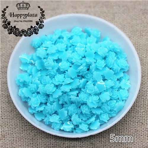 acid blue 500pcs 500 шт 5 мм красный/розовый/белый/фиолетовый/синий полимерный Блестящий маленький цветок плоский с оборота Кабошон DIY Ювелирные изделия/ремесло/украшение ногтей - Цвет: acid blue 500pcs