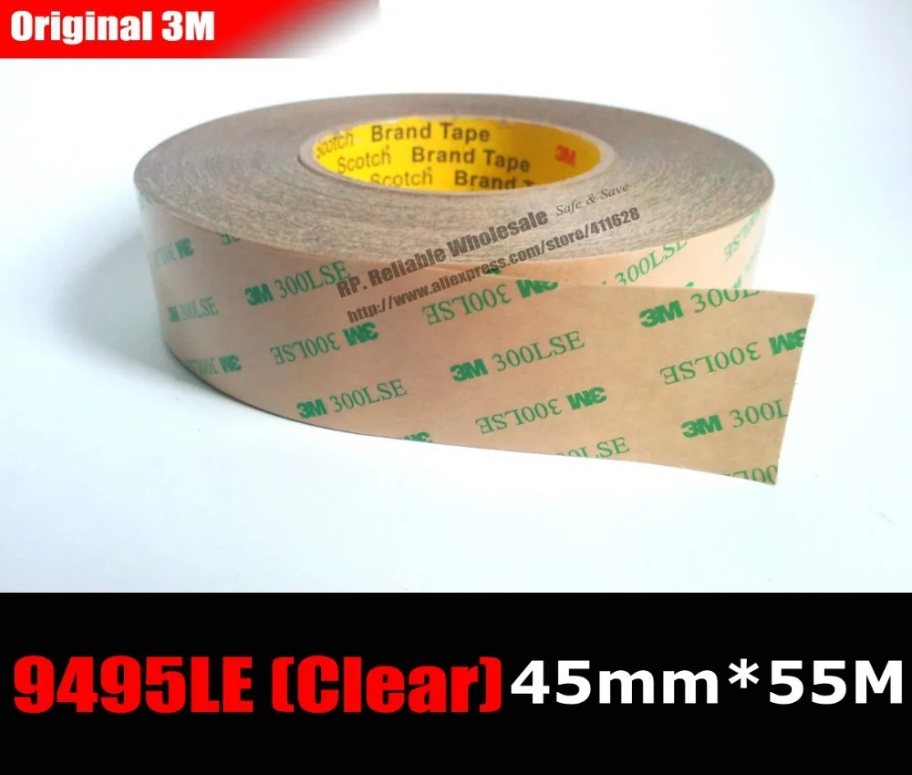 (45 мм * 55 м 0 17 мм) 3 300LSE Супер прочная скрепленная прозрачная Двухсторонняя клейкая