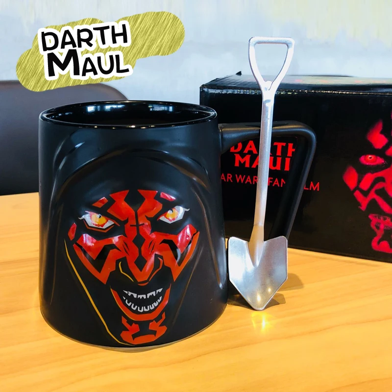 Darth Maul кружка креативная картонная кружка Штурмовик Phasma Darth Maul Дарт Вейдер кружка для кофе, молока - Цвет: with spoon