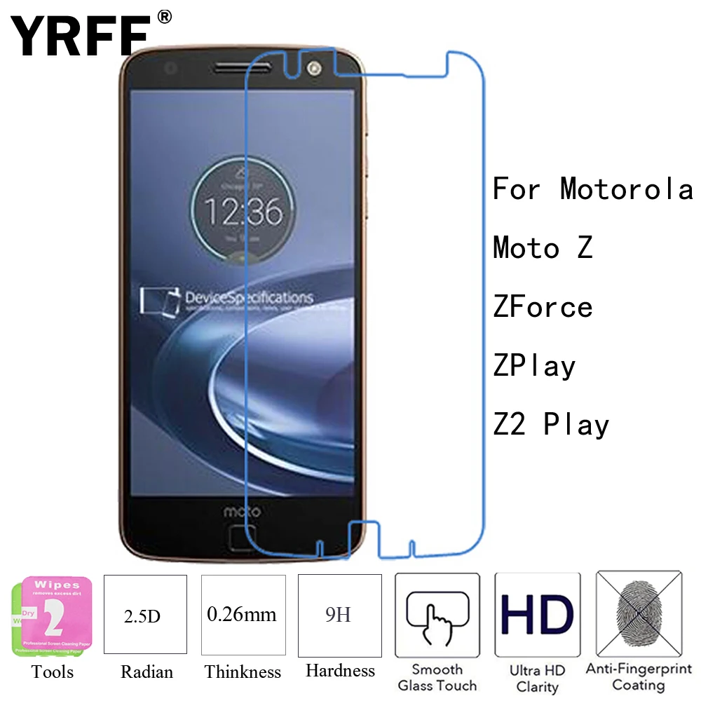 

2PCS 2.5D 0.26mm Premium HD Tempered Glass Screen Protector Film Cover For Motorola Moto Z Z Force Z Play Z2 Play Free Tools