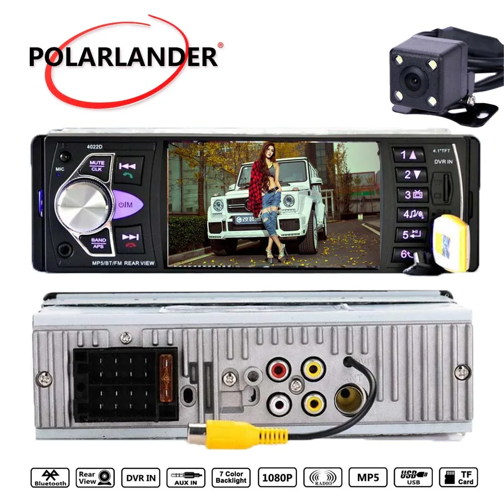 1 din 4022d Авто Аудио Радио кассетный плеер Музыка 4.1 Авторадио Поддержка Камера