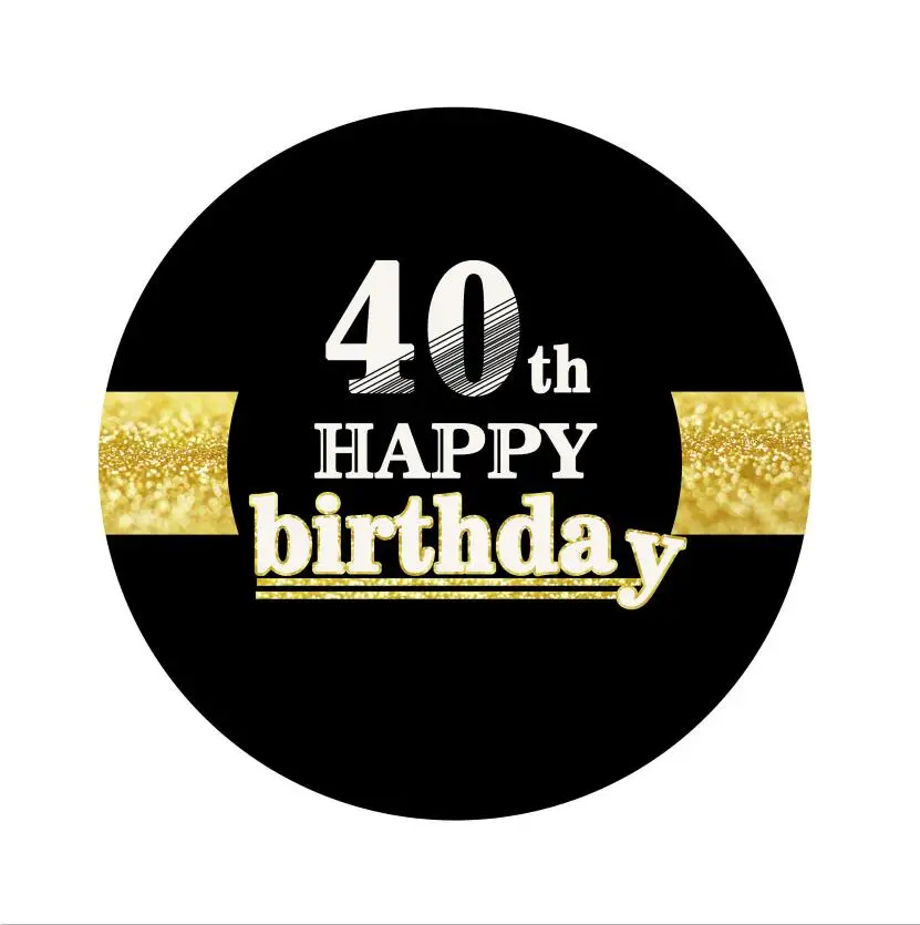 40th 1 шт. 6,5*6,5 см 16 18 21 30 40 50 60 70 80 90th наклейки с днем рождения Юбилей вечерние подарок на день рождения, Декор детские игрушки Пастер - Цвет: 40th