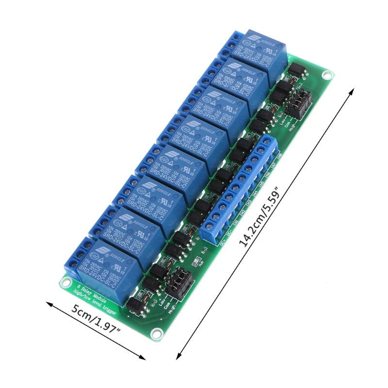 8-канальный релейный модуль 5 V/12 V/24 V высокий и низкий уровень запуска реле управления с анод для PLC оборудования для автоматизации управления