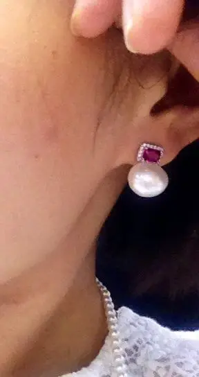 Женские Подарочные серьги гвоздики с натуральным жемчугом в особой форме 925