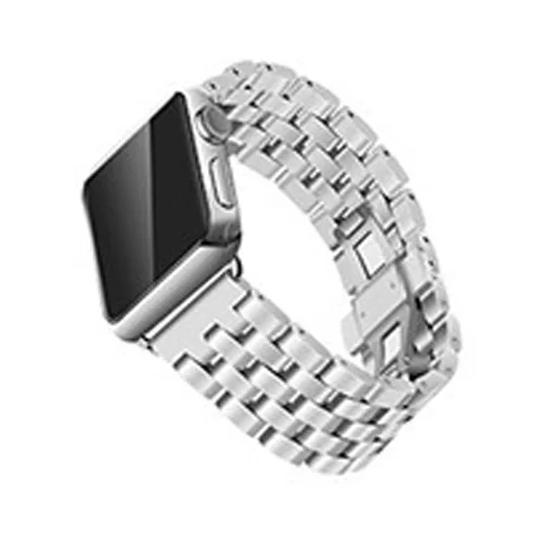 Ремешки для наручных часов из нержавеющей стали для Apple Watch ремешок ссылка серебро розовое золото черный металлический браслет 42 мм 38 мм аксессуары для iwatch - Цвет ремешка: Серебристый