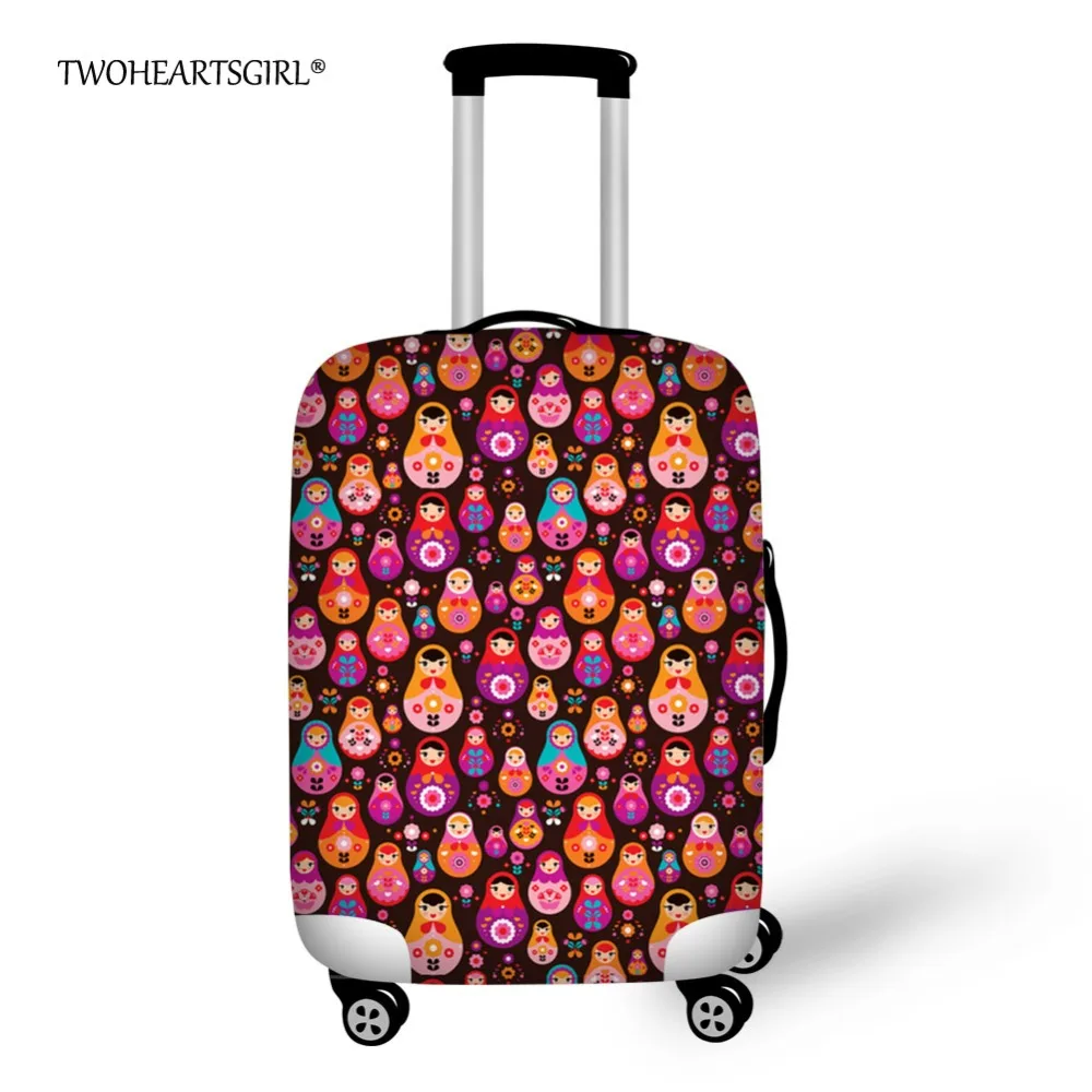 

Twoheartsgirl Zipper Matryoshka Print Travel Luggage Cover Elastic Travel Accessories 18-32inch Trolley Suitcase Cover Protector