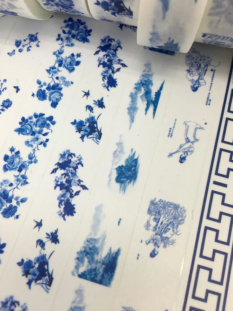 20 дизайнов синий и белый китайский фарфоровый узор японский Васи декоративный