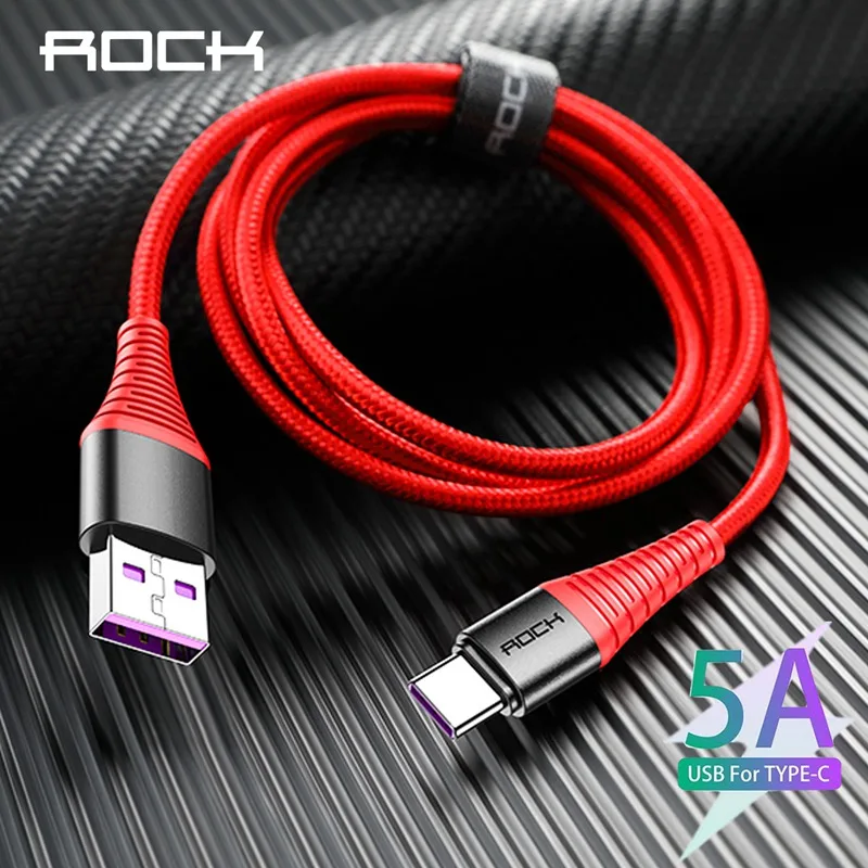 ROCK usb type C кабель для huawei mate 20 pro 5A супер быстрая зарядка высокопрочный USB samsung galaxy s9