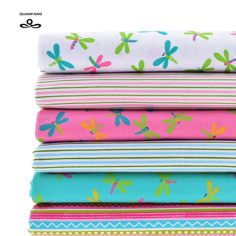 Саржевая хлопковая ткань с принтом для шитья кукол детское постельное белье