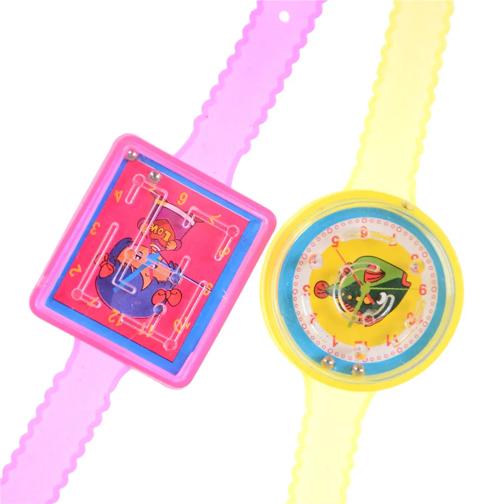 

5pcs/lot Labyrinth Watch Toys For Girls Boys Kids Birthday Gift Plastic Colorful Ball Maze Game Puzzle