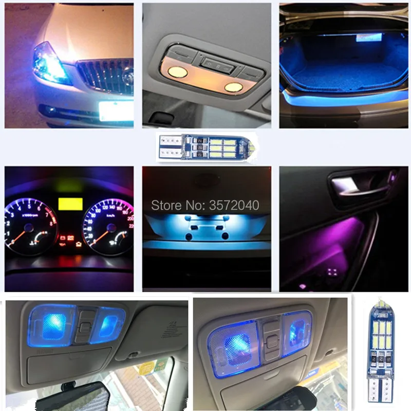2 шт. T10 W5W Светодиодная лампа белый красный лед синий стробоскоп для Honda Accord City Civic