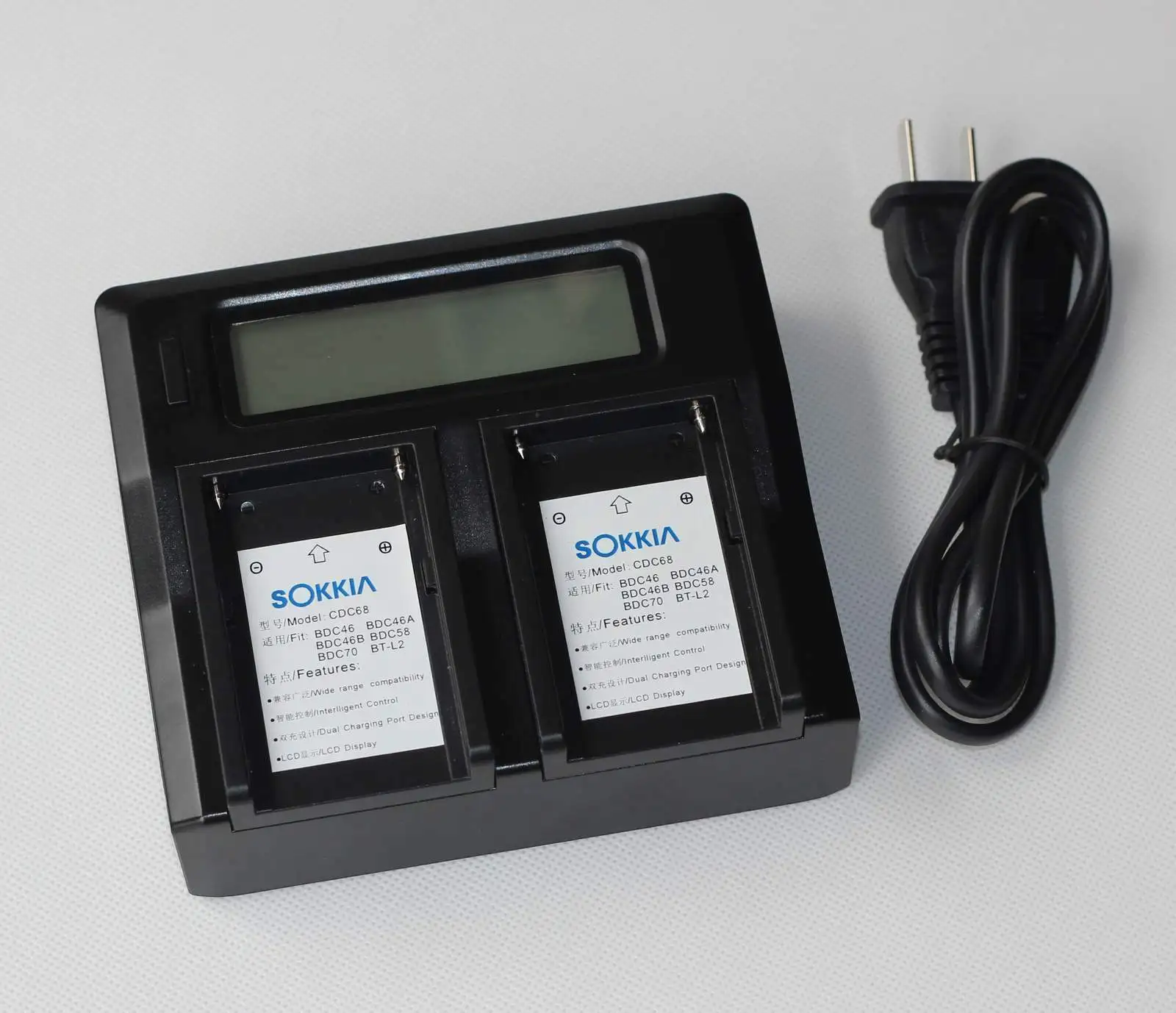 

Dual Charger w/LCD for SOKKIA BDC46 BDC46A BDC46B BDC58 BDC70 BT-L2 battery