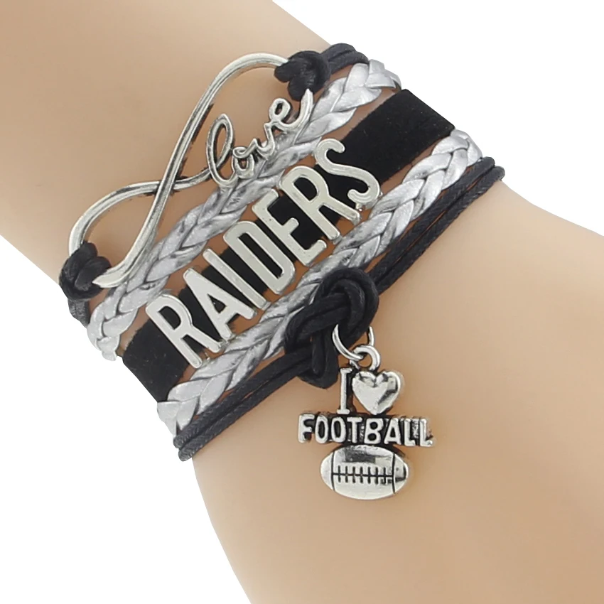 Ручная плетеная тесьма и многослойный хит продаж Черный Серебряный кожаный шнур