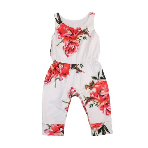 

Toddler Infant Girls Sleeveless Floral Romper Jumpsuit Playsuit Outfits Clothes 6-24M