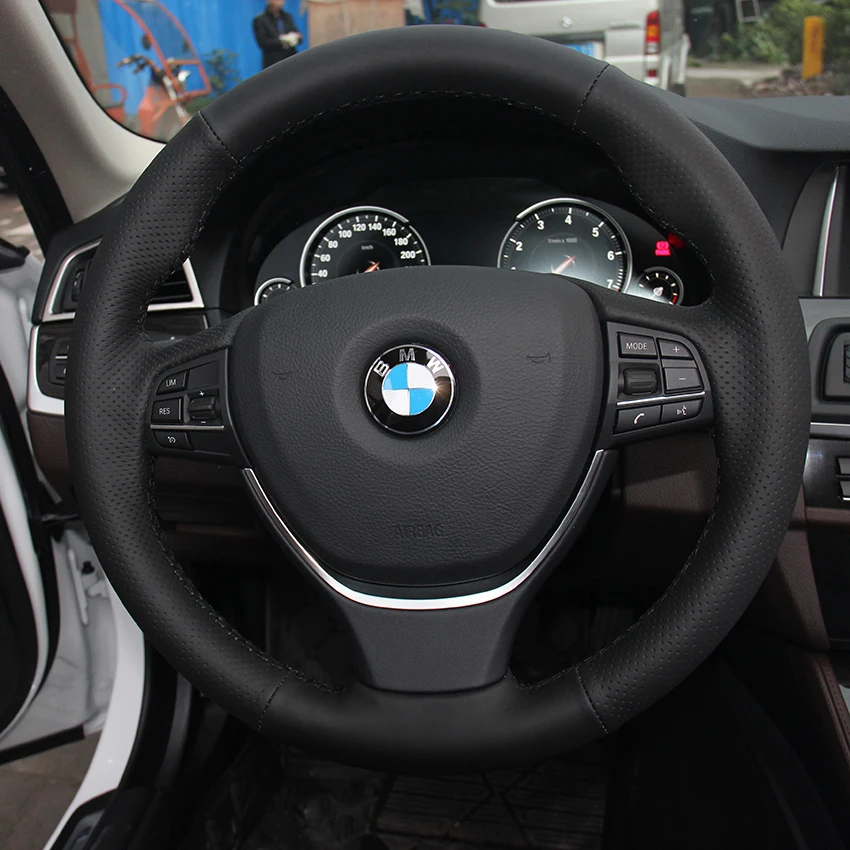 

Steering Wheel Covers Case for BMW 525 535 730i 7 series Car Styling DIY Genuine Leather Steering Cover