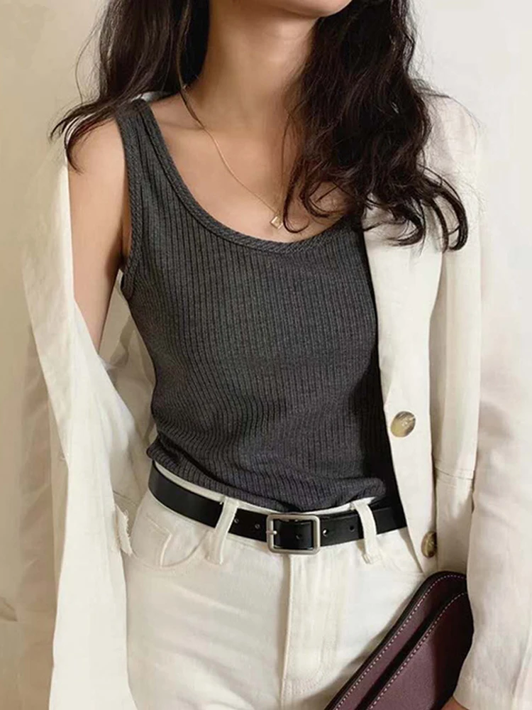 RZIV Camisole женская летняя повседневная однотонная Трикотажная майка