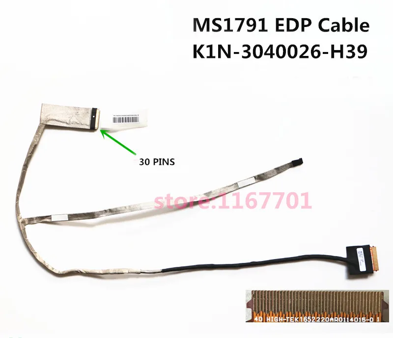 

Laptop/Notebook LCD/LED/LVDS flex CABLE For MSI MS1791 GE72 PE70 GT72S K1N-3040026-H39 EDP