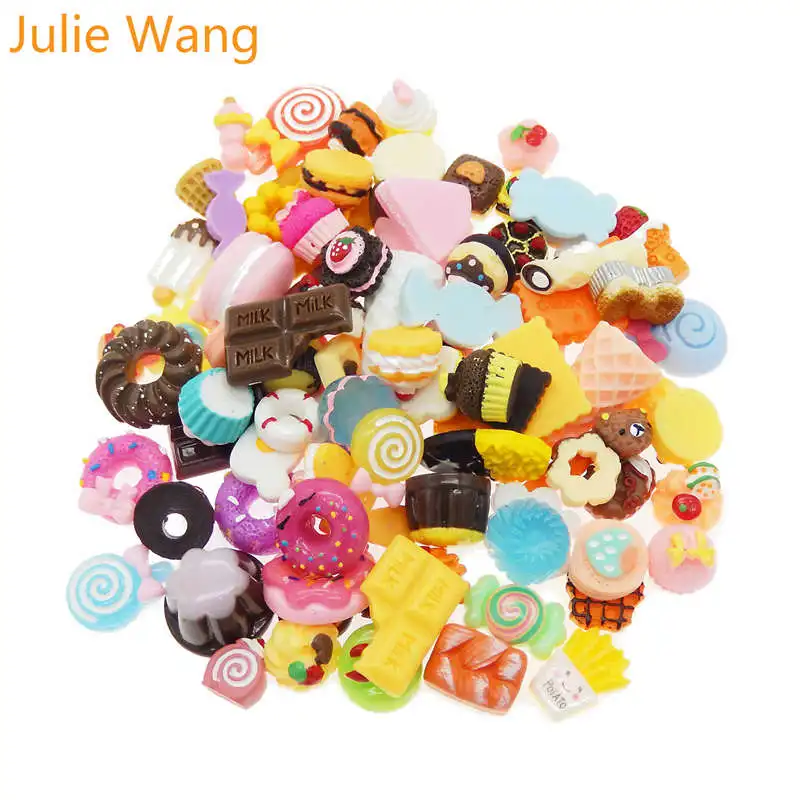 Julie Wang 100 шт. смешанные каучуковые леденцы для торта хлеба кабошон слайм
