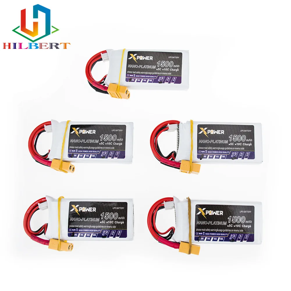 5 шт. 7 4 В 1500 мАч 2s lipo батарея 30C max 35C Xpower батареи XT60/T разъем для радиоуправляемого