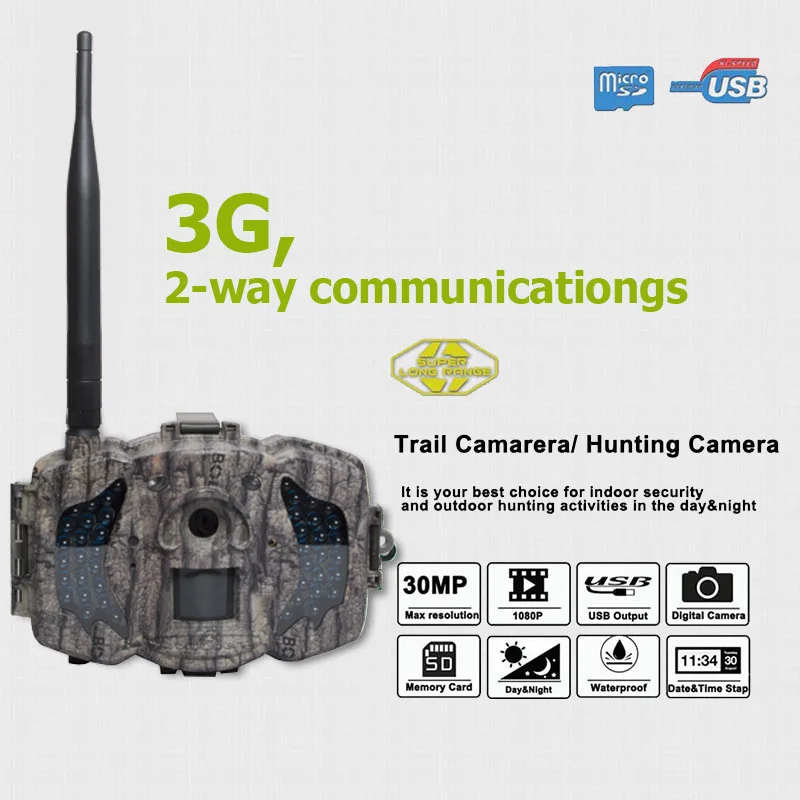 Bolyguard охотничья камера 30MP 3G MMS SMS 940nm ИК Ночное Видение 100ft Скаут Дикая фото ловушка