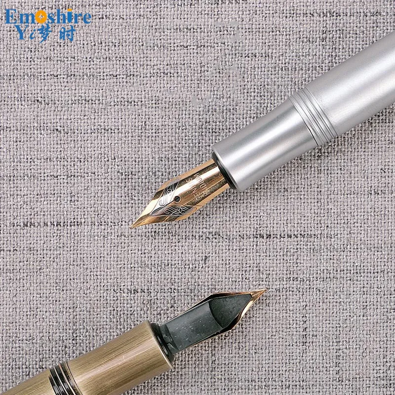 

High Quality Full Copper Retro Pocket Short Fountain Pen Octagonal Handmade Business Gift Customizable LOGO Fountain Pen P614