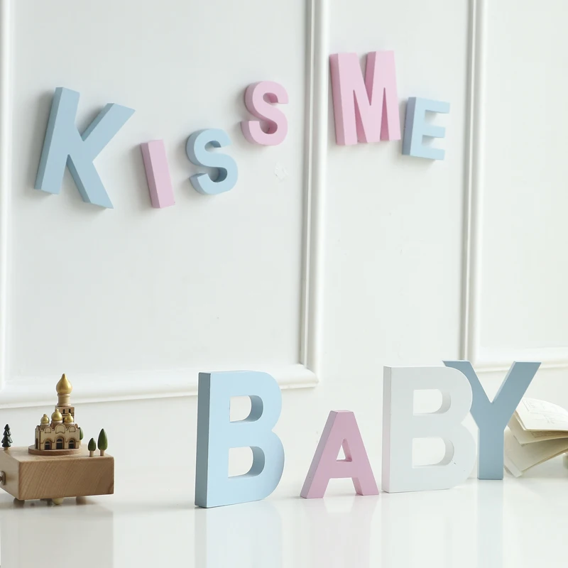 

DIY синие английские деревянные буквы, украшения для окна, реквизит для съемки для дома, украшение для свадебной вечеринки