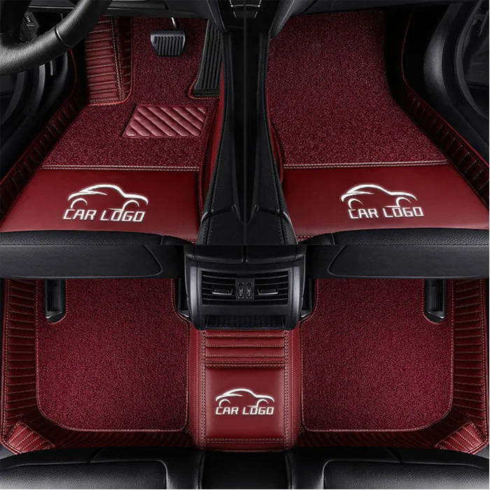 Wine red 02 3D Автомобильные Коврики для Mercedes Benz Логотип Viano ABCEGSR V W204 W205 E W211 W212 W213 Sclass CLA GLC ML GLA GLE GL GLK автомобильный ковер - Название цвета: Wine red 02