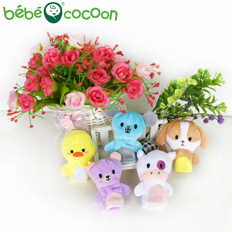 Bebecocoon 5 шт. случайный мультфильм биологическая Животные пальцем кукольный