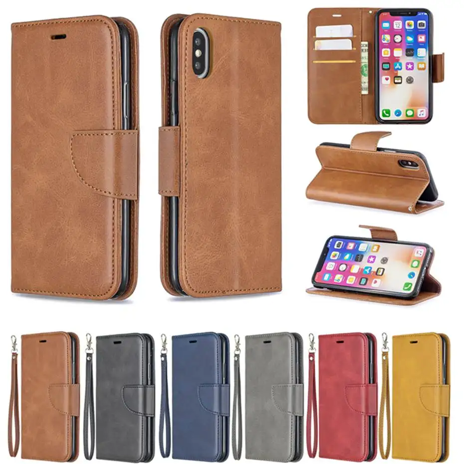 Роскошный флип-кейс из искусственной кожи для iPhone 5 6 5S 6S 7 8 Plus чехол-кошелек X XR XS Max