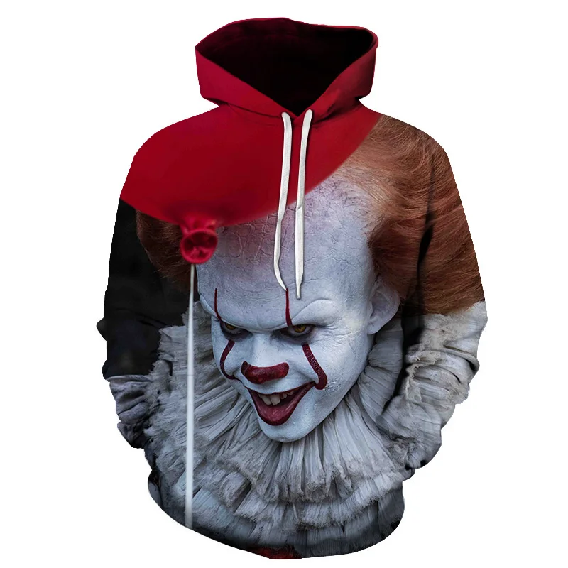 Pennywise 3D худи с клоуном Толстовка для мужчин и женщин пуловер капюшоном топы Sudadera