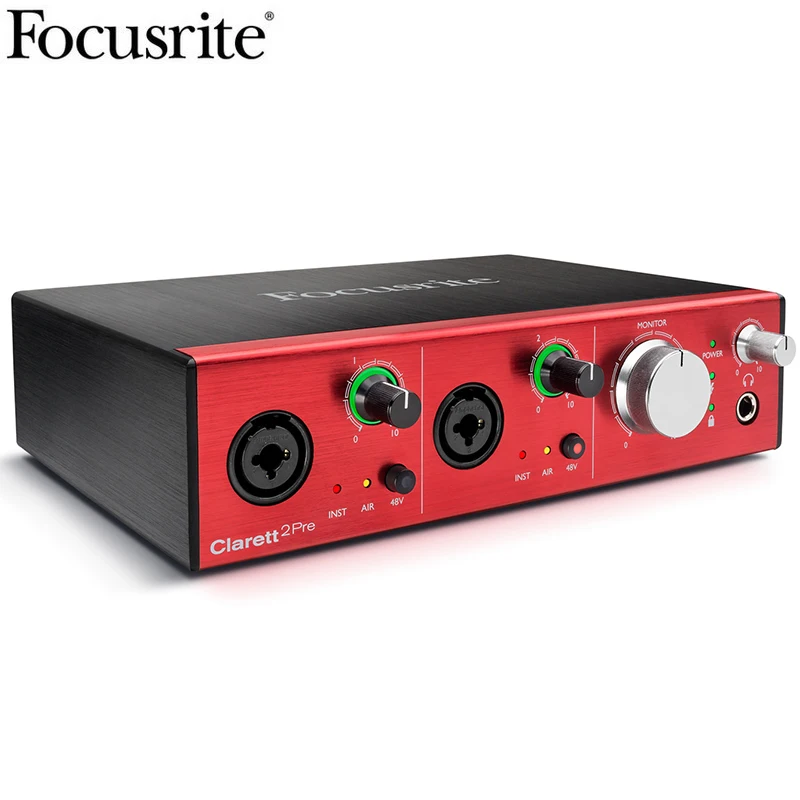 Focusrite Clarett 2Pre USB звукозаписывающая звуковая карта 10-в-1 4-канальный аудио интерфейс