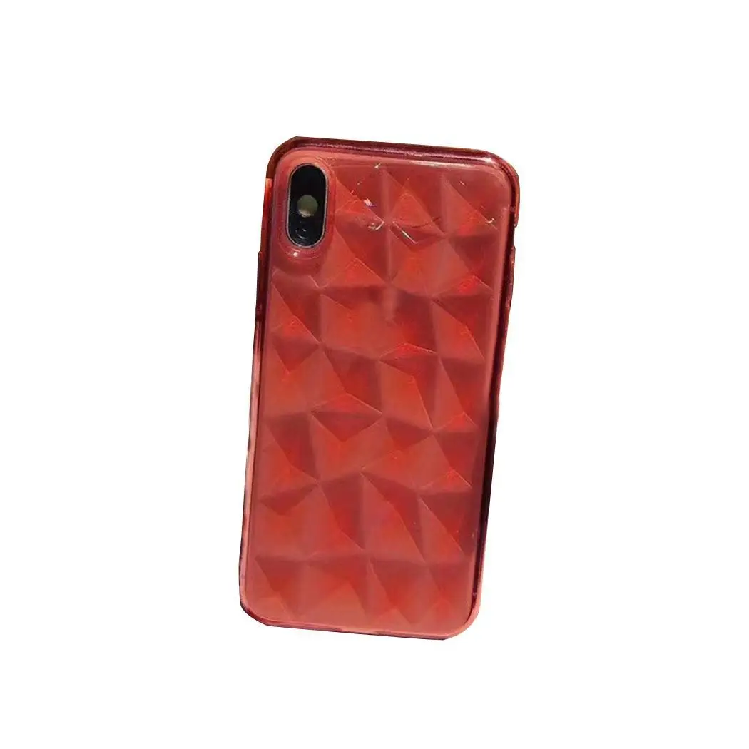 Fashion Simple Soft TPU Rhinestone Mobile Phone Cases Transparent Black Gray Pink Red For iPhone |