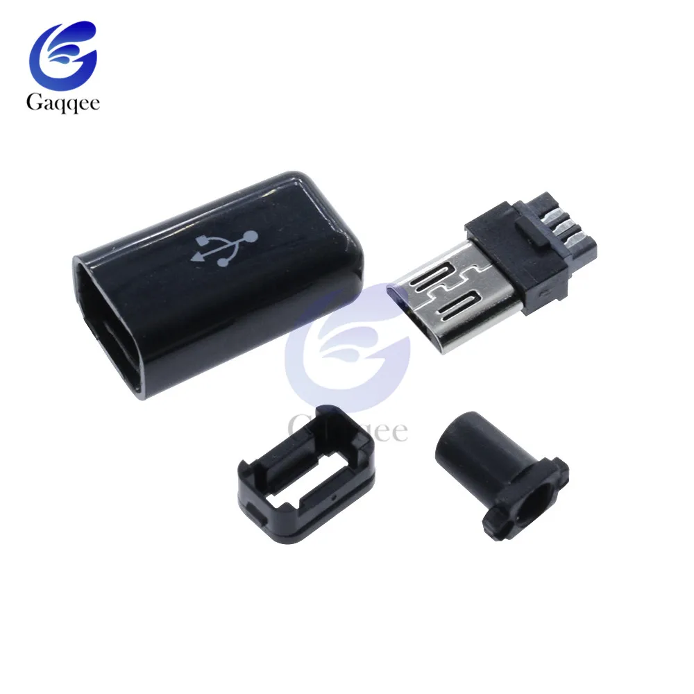 10 шт./компл. 4 в 1 DIY Micro USB Мужской коннектор тип сварки 5 контактный разъем с