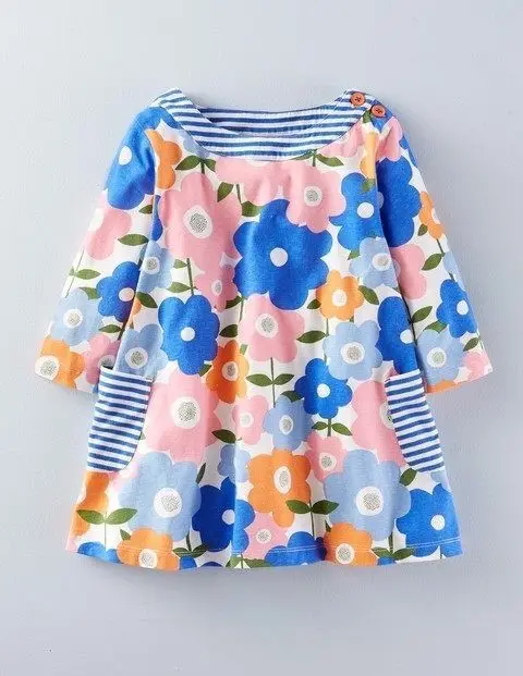 Детское платье принцессы с принтом единорога Осеннее вечерние цветочным 2018 |