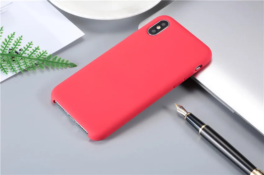 Настоящий жидкий силиконовый чехол для телефона для Apple Iphone X Xs роскошный мягкий защитный чехол из микрофибры для Iphone 8 7 6 6s Plus