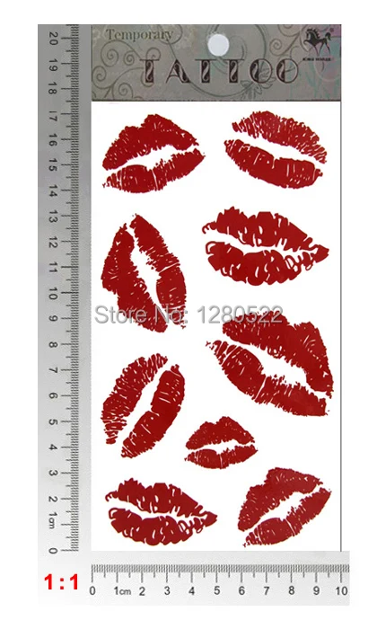 5 шт./лот 3D Красная губная помада с поцелуями товары для интима временная