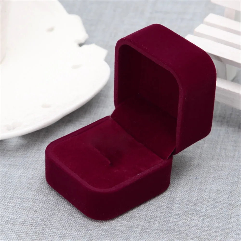 Jujube Red-ring box JAVRICK 1 шт. ювелирные изделия кольцо/серьги/ожерелье/браслет/длинное ожерелье коробка для хранения Органайзер Дисплей чехол 4 вида коробка - Цвет: Jujube Red-ring box