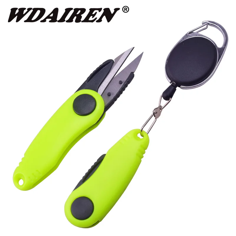 WDAIREN-Kit de herramientas de pesca con nudo rápido, tijeras plegables en forma de Camarón, cortador de línea de pesca, pinza, afilador de anzuelos, aparejos de pesca