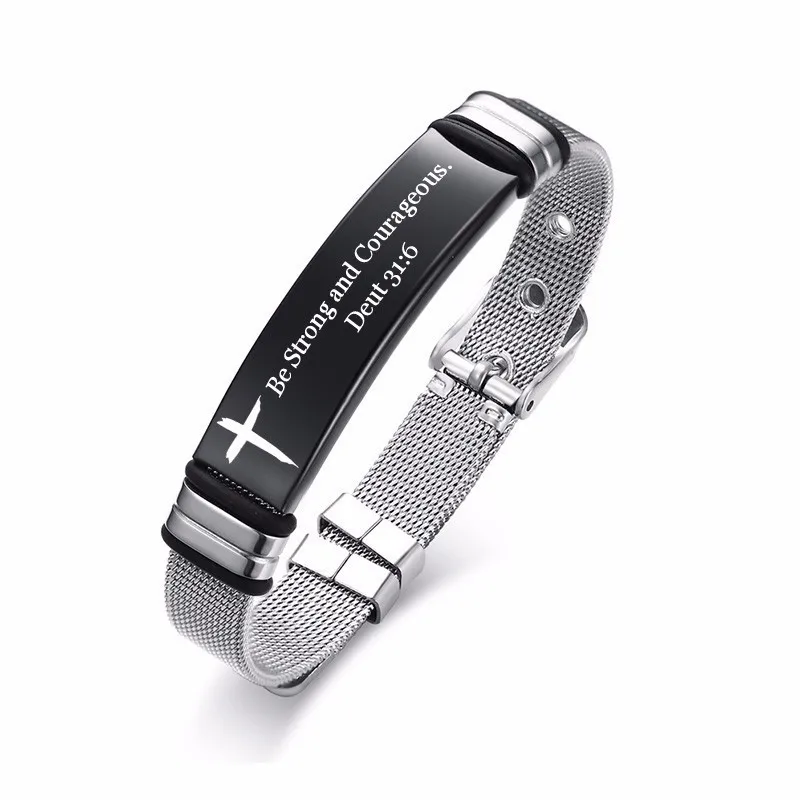 Style13 Faith Hope Love, браслет с лазерной гравировкой, браслет из нержавеющей стали для мужчин и женщин, стих из Христианской Библии, ювелирные изделия - Окраска металла: Style13