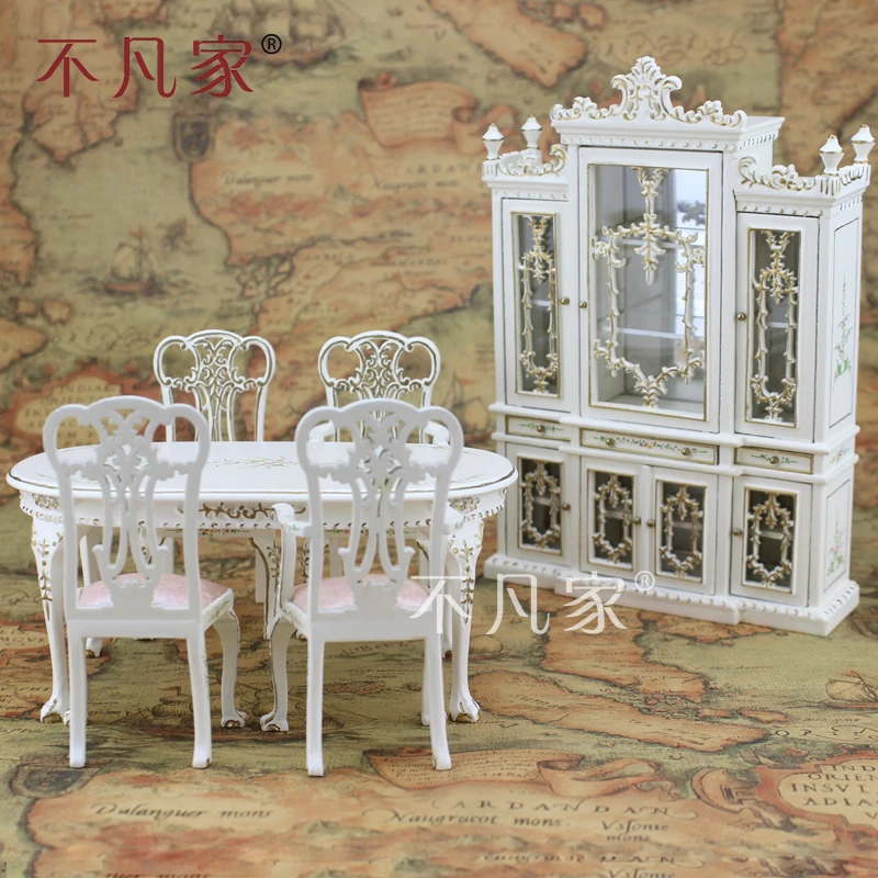 Масштабе 1:12 dollshouse миниатюры мебель белый Ручная роспись Пейзаж картины Стул |
