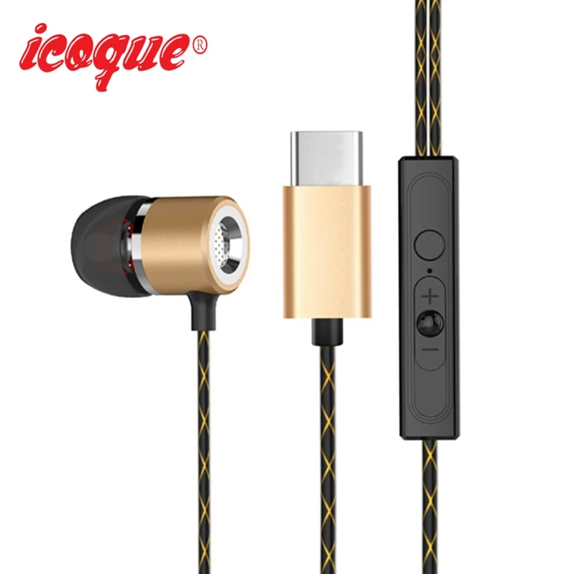 Icoque для Leeco Type C наушники с микрофоном стерео USB c Letv LeEco Le 2 Pro Max наушники|Наушники и