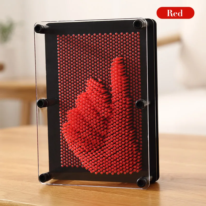 Красный Pin Art 3D Скульптура Игла DIY сменная резьба по дереву настольная детская игрушка декоративные украшения комнаты аксессуары для дома SM - Цвет: Красный