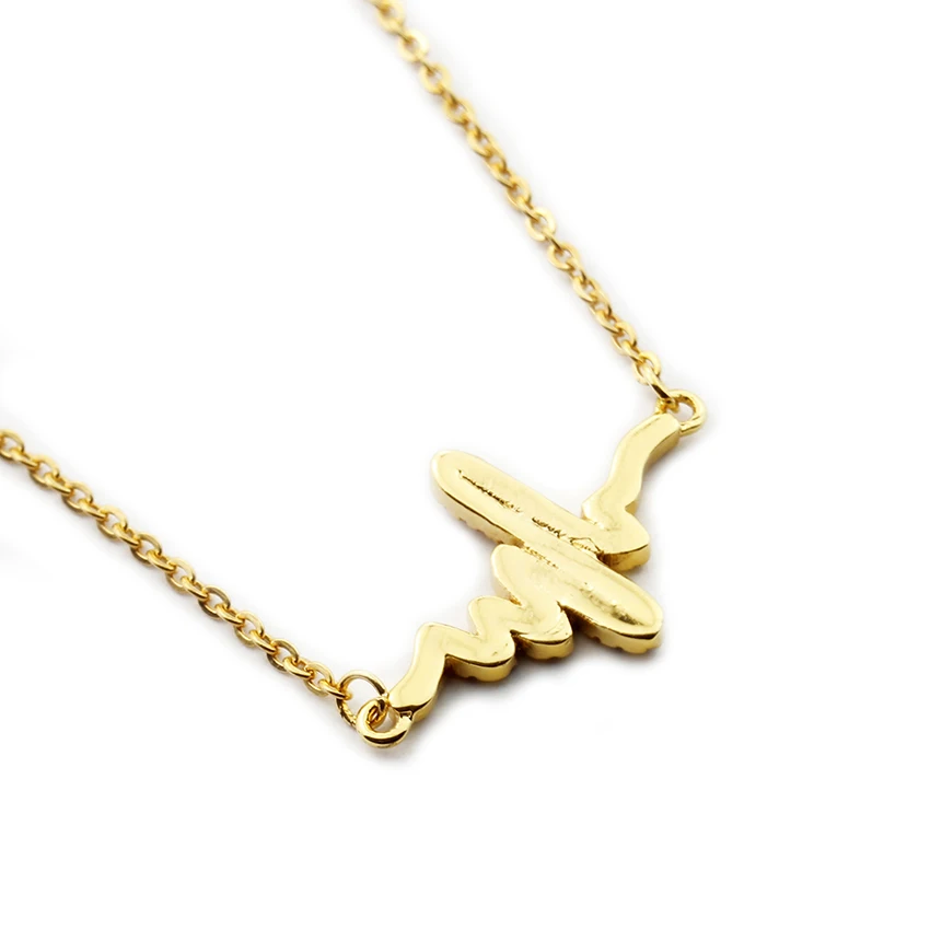 Великолепная сказка золото Цвет CZ сердцебиение кулон Цепочки и ожерелья