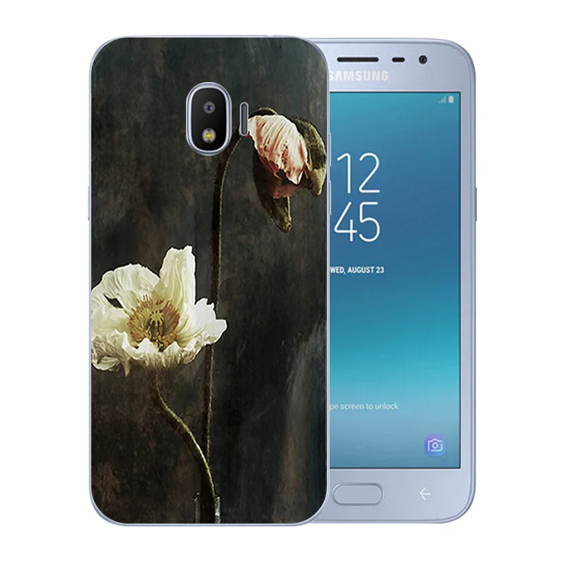 5.0 inch for Samsung Galaxy J2 Pro 2018 / SM-J250F Silicone Clear matte Blossom Pattern Shell Phone Cases |