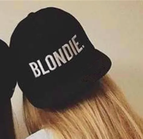 BLONDIE BROWNIE бейсболка с вышивкой девушки женские подарки для нее бейсболки хип-хоп Регулируемые Шляпы - Цвет: blondie black