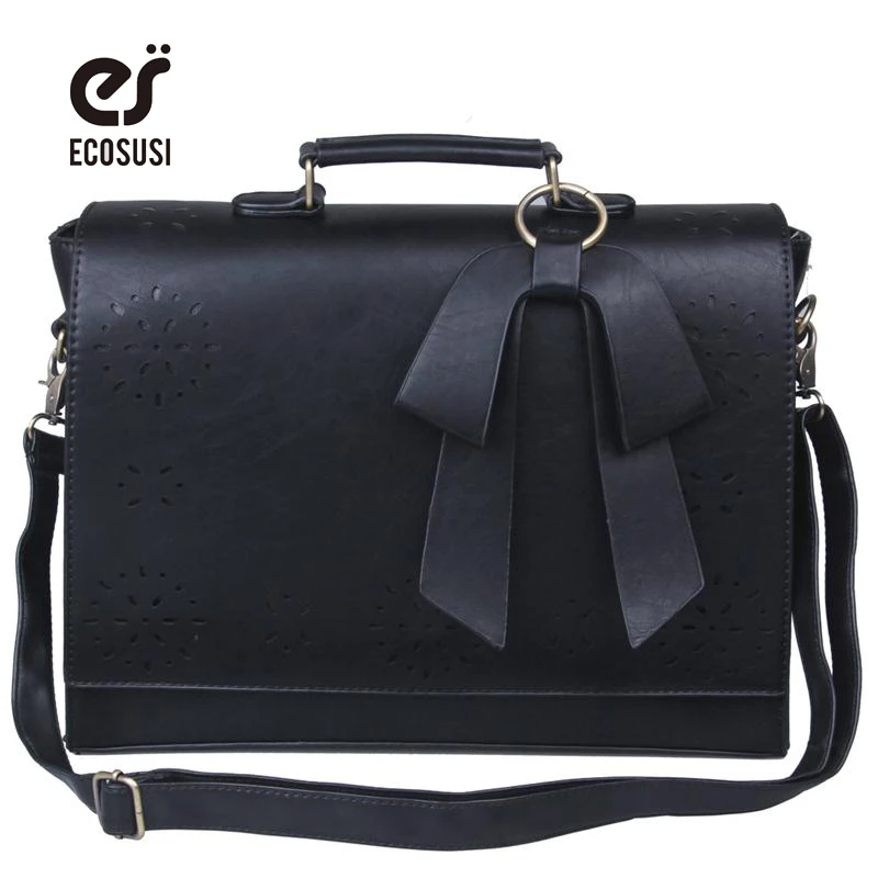 ECOSUSI Новый Дамские туфли из pu искусственной кожи Сумки Винтаж Курьерские сумки