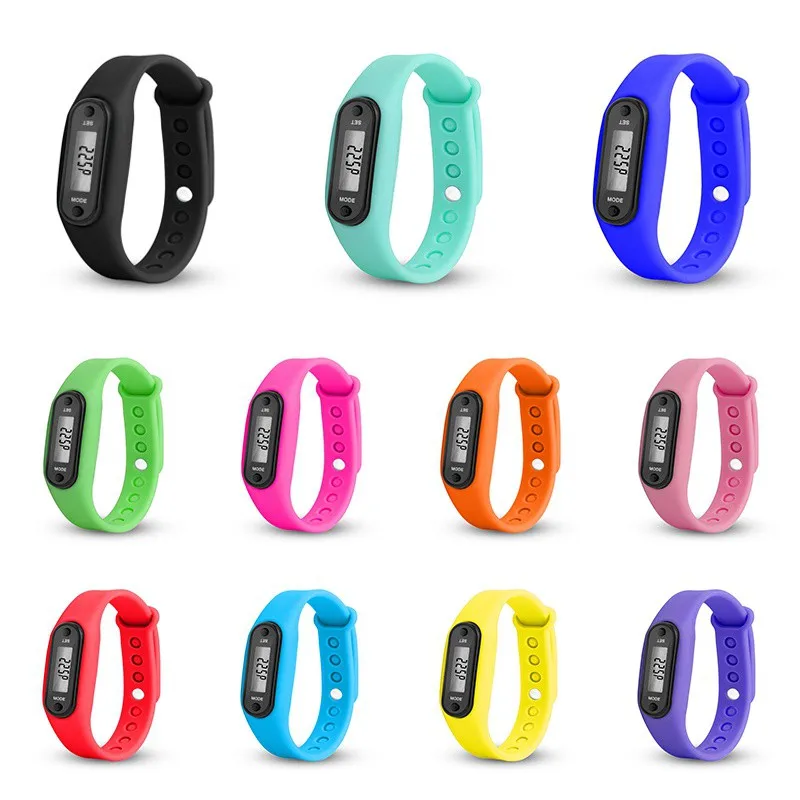 

2019 sports New Multicolor Outdoor Running Fitness Wrist Pedometer Healthy Silical Gel Universal Portable Count Step Wrist Belt