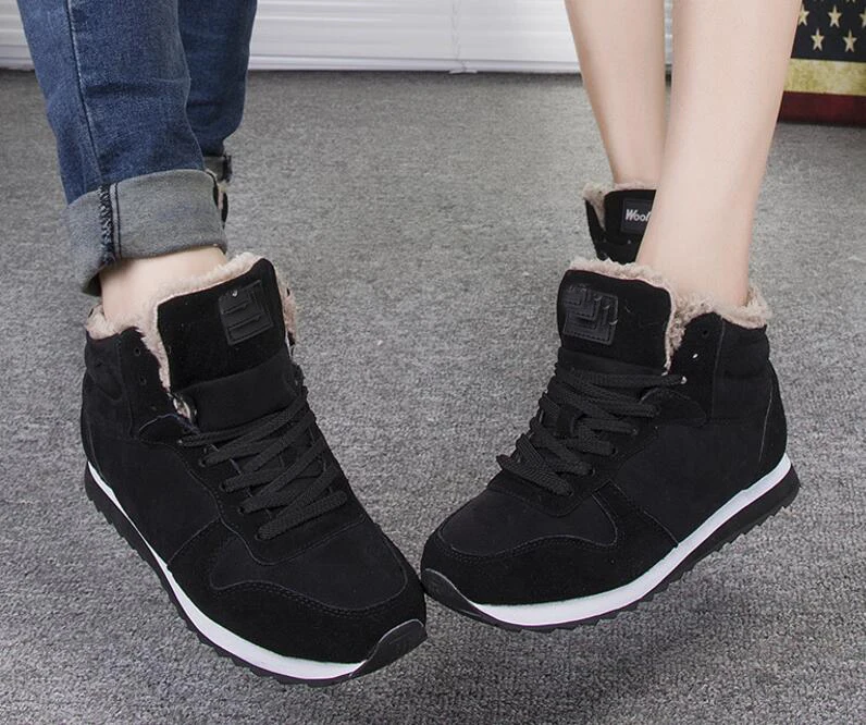 Женские ботильоны зимняя теплая Повседневная обувь женские теннисные кроссовки