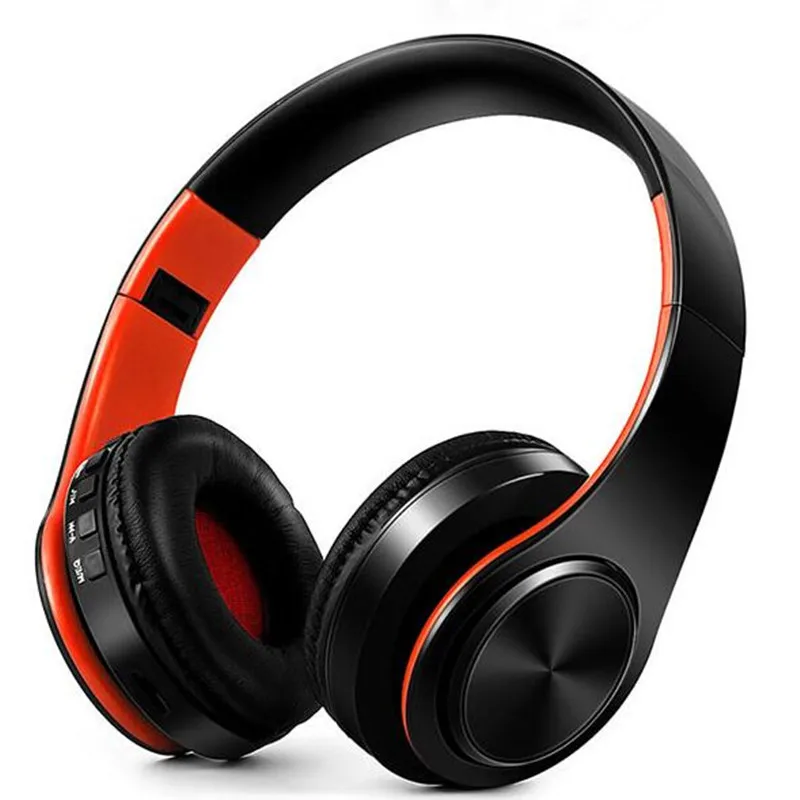 V5.0 orange black 5,0 Bluetooth наушники HIFI сильные басы стерео беспроводные наушники игровая гарнитура с микрофоном/TF картой/FM для телефона планшета громкой связи - Цвет: V5.0 orange black